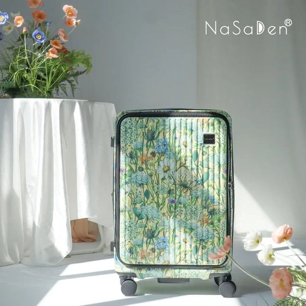 【納莎登 NaSaDen】★25吋 萊茵系列前開行李箱 花草之境系列 金魚草黃